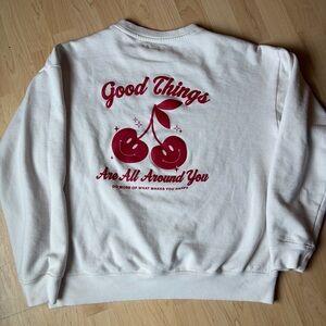 Aeropostale White Sweatshirt with Red Cherry Design
